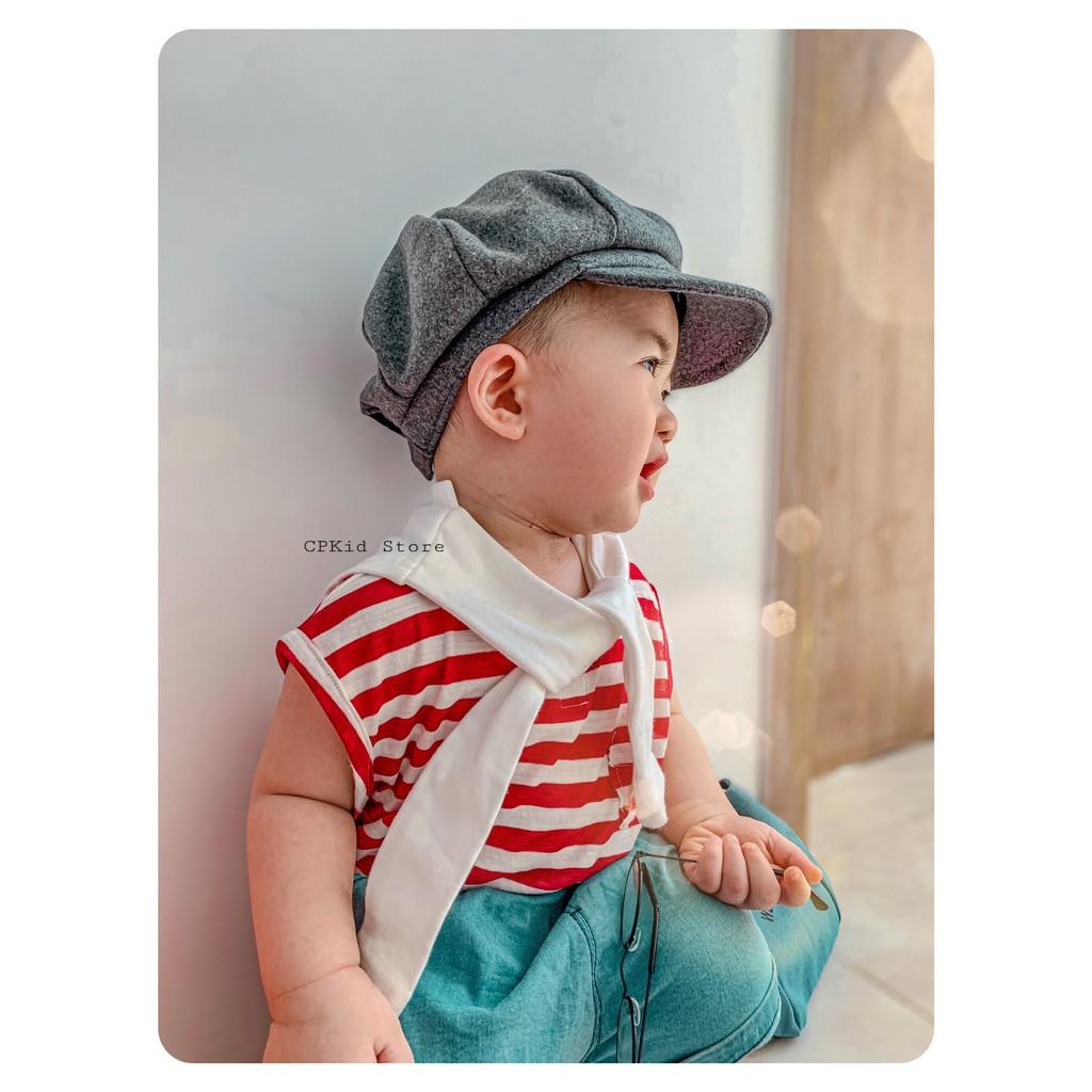 Áo balo sọc đỏ - CPKID - SỢI ORGANIC THÂN THIỆN MÔI TRƯỜNG - AN TOÀN DA BÉ