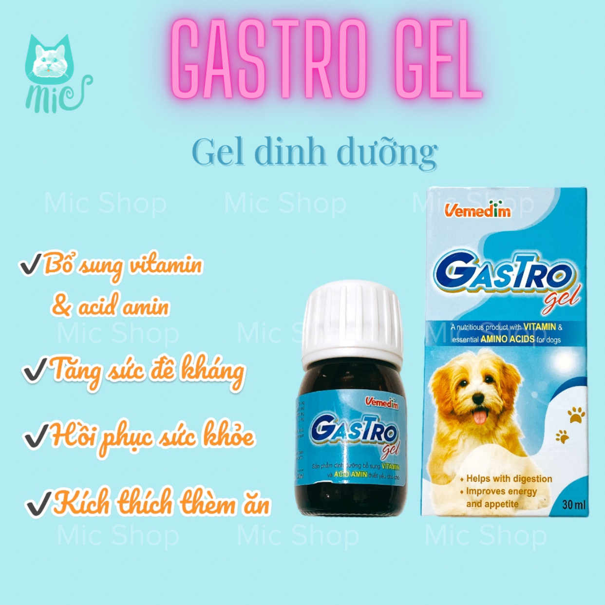 Gel dinh dưỡng cho thú cưng GASTRO GEL  bổ sung vitamin