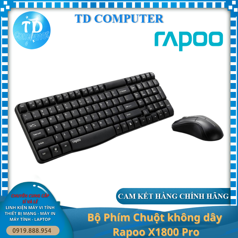 Bộ Phím Chuột Không dây Rapoo X1800 Pro - Hàng chính hãng Nam Thành phân phối
