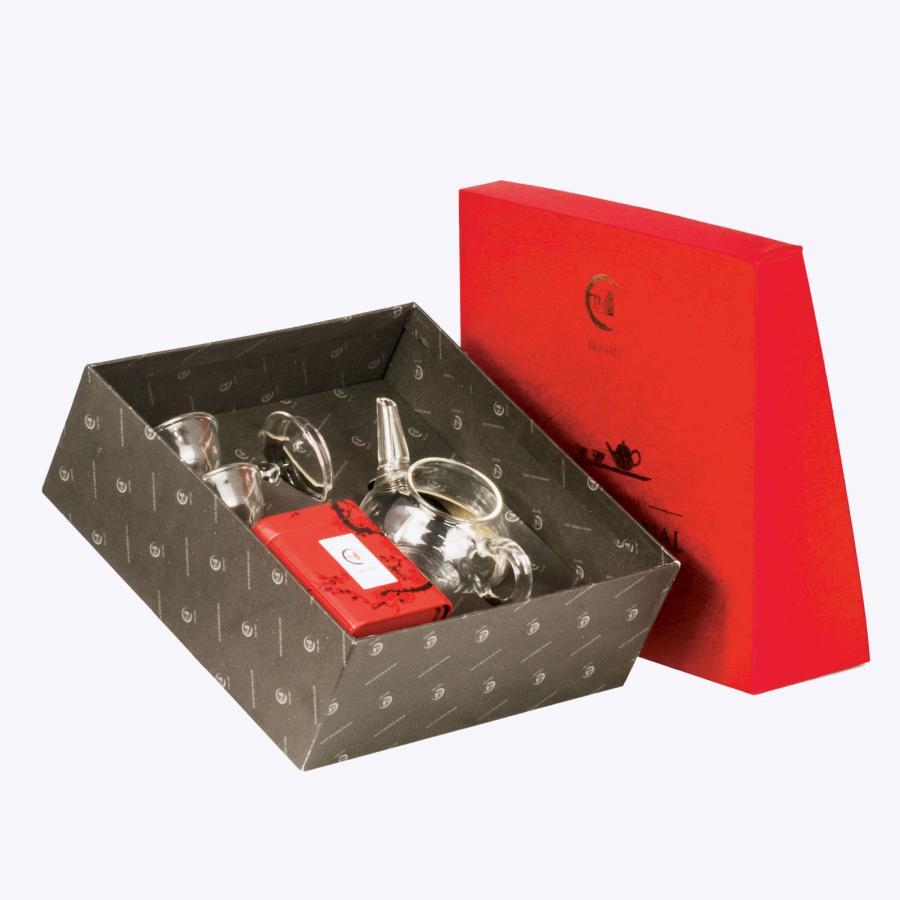 Hộp Cát Tường - Bộ đối ẩm thủy tinh trà Hồng Trà