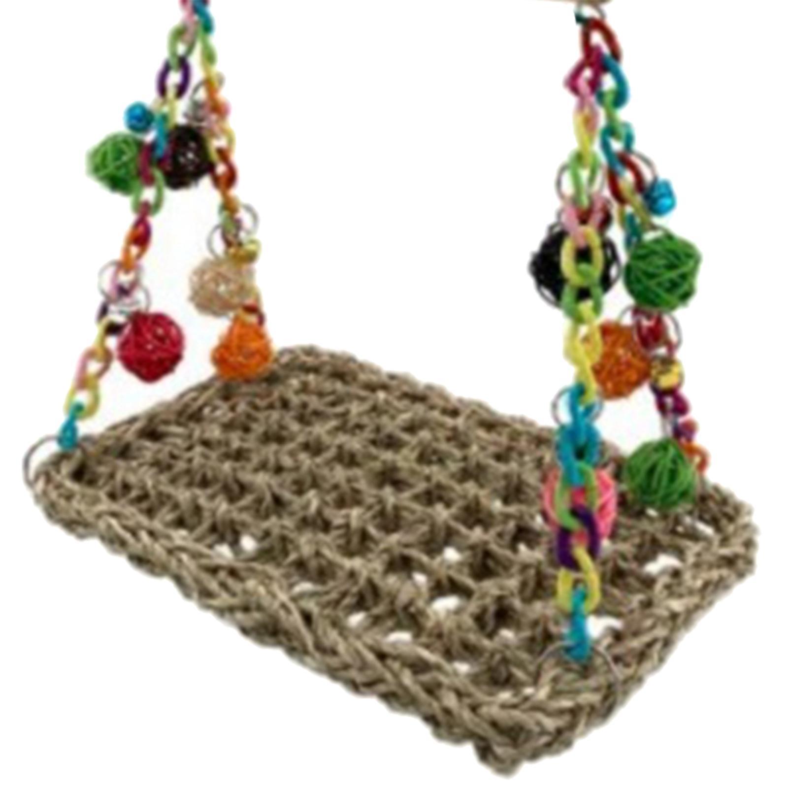 Parrot Swing Perch Bird Toy Parrot Stand Wood Parakeet Chewing Toy