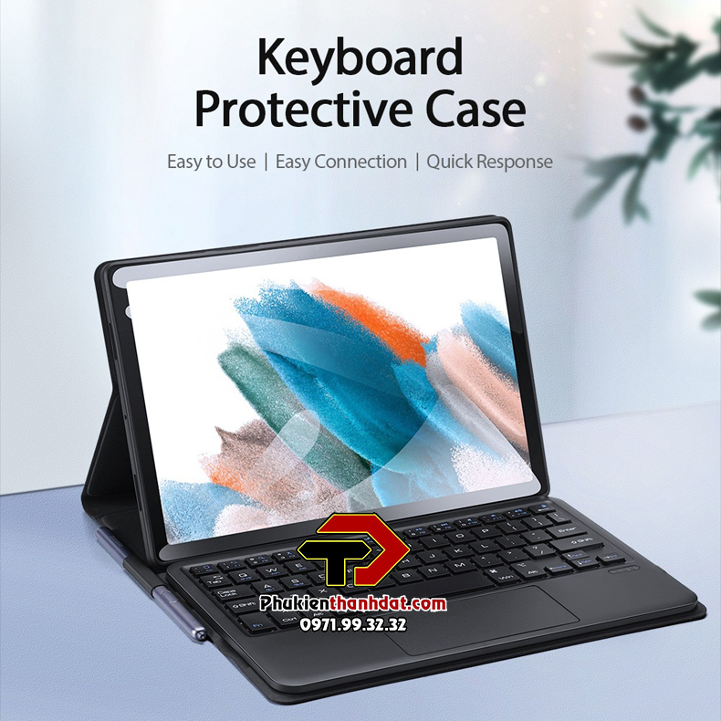 Bao da kèm bàn phím cho SamSung Galaxy Tab A8 2022 10.5 inch X200 X205 chính hãng Dux Ducis có bàn di chuột TrackPad - Hàng chính hãng