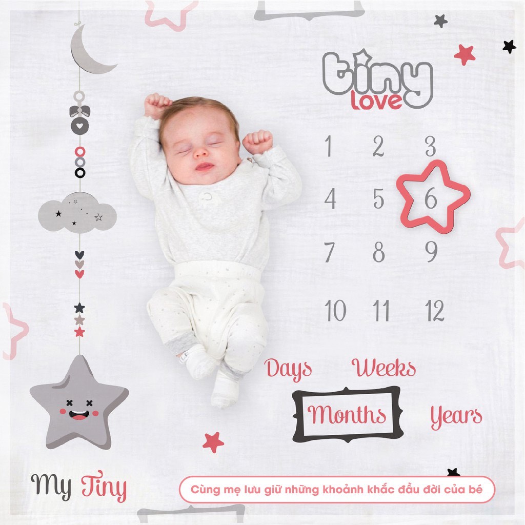 Bộ khăn tắm đa năng cho cả gia đình muslin sợi tre bamboo TinyLove, phù hợp sử dụng như chăn đắp, quấn ủ bé