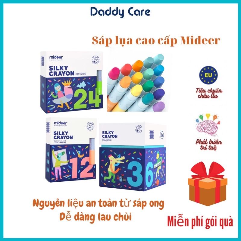 Bút Màu sáp dầu hữu cơ Mideer Silky Crayon Daddycare.vn, Đồ Chơi Sáng Tạo Cho Bé 1,2,3,4,5,6,7 Tuổi, Đồ Dùng Học Tập