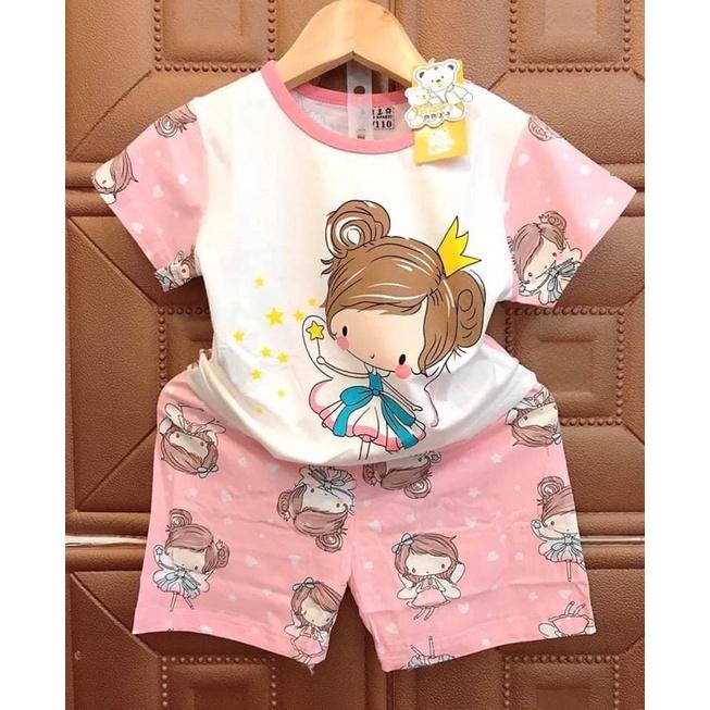 Bộ cộc tay xuất Hàn size nhỡ cho bé gái 15-23kg