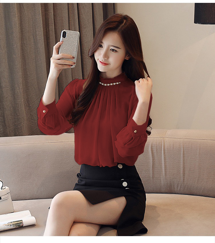Áo sơ mi dổ đính hạt xếp ly cao cấp NT3338