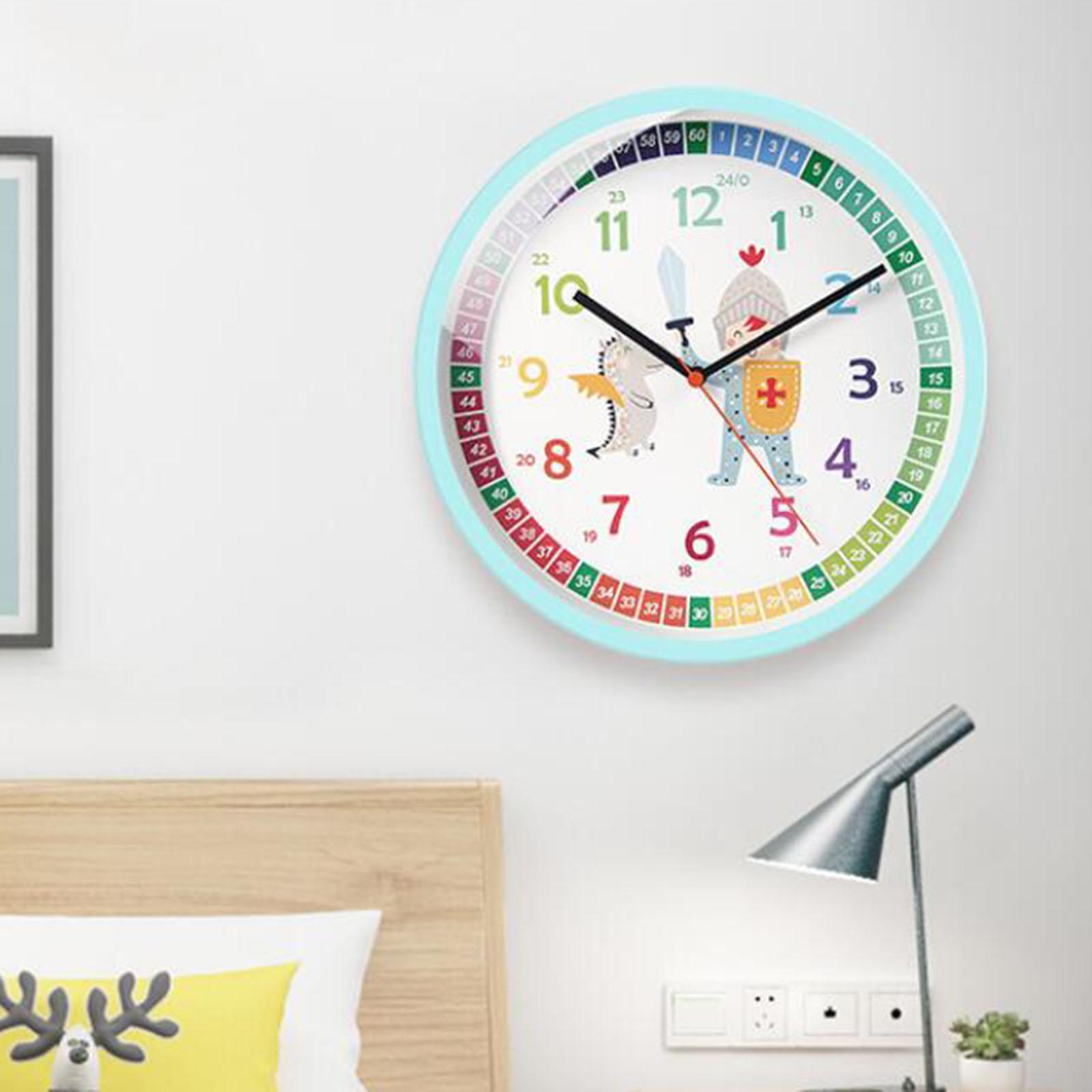 10" Analog Clock for Kids Teaching Clock Silent for Kids School Home Teachers Living Room