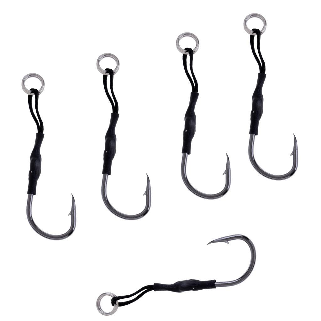 5pcs Assist Hook Jig Fishing Hook Lead Fish Hooks Multi-size