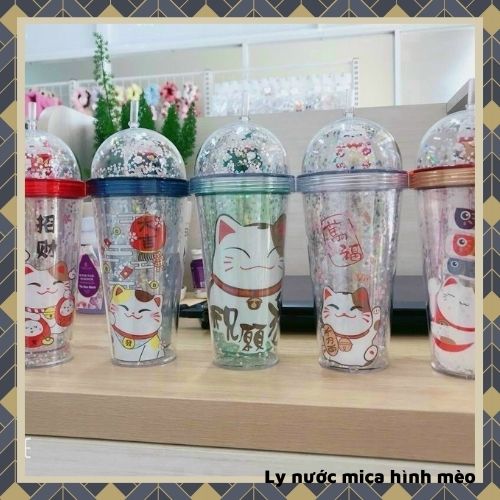 Ly Nước Giữ Nhiệt Mica Hình Mèo 450ml