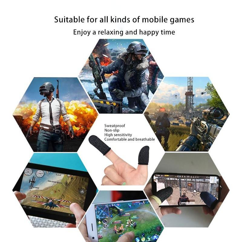 Bộ 2 găng tay chơi game chống mồ hôi cho điện thoại - bao tay chơi pubg mobile, free fire, liên quân mobile chống mồ hôi