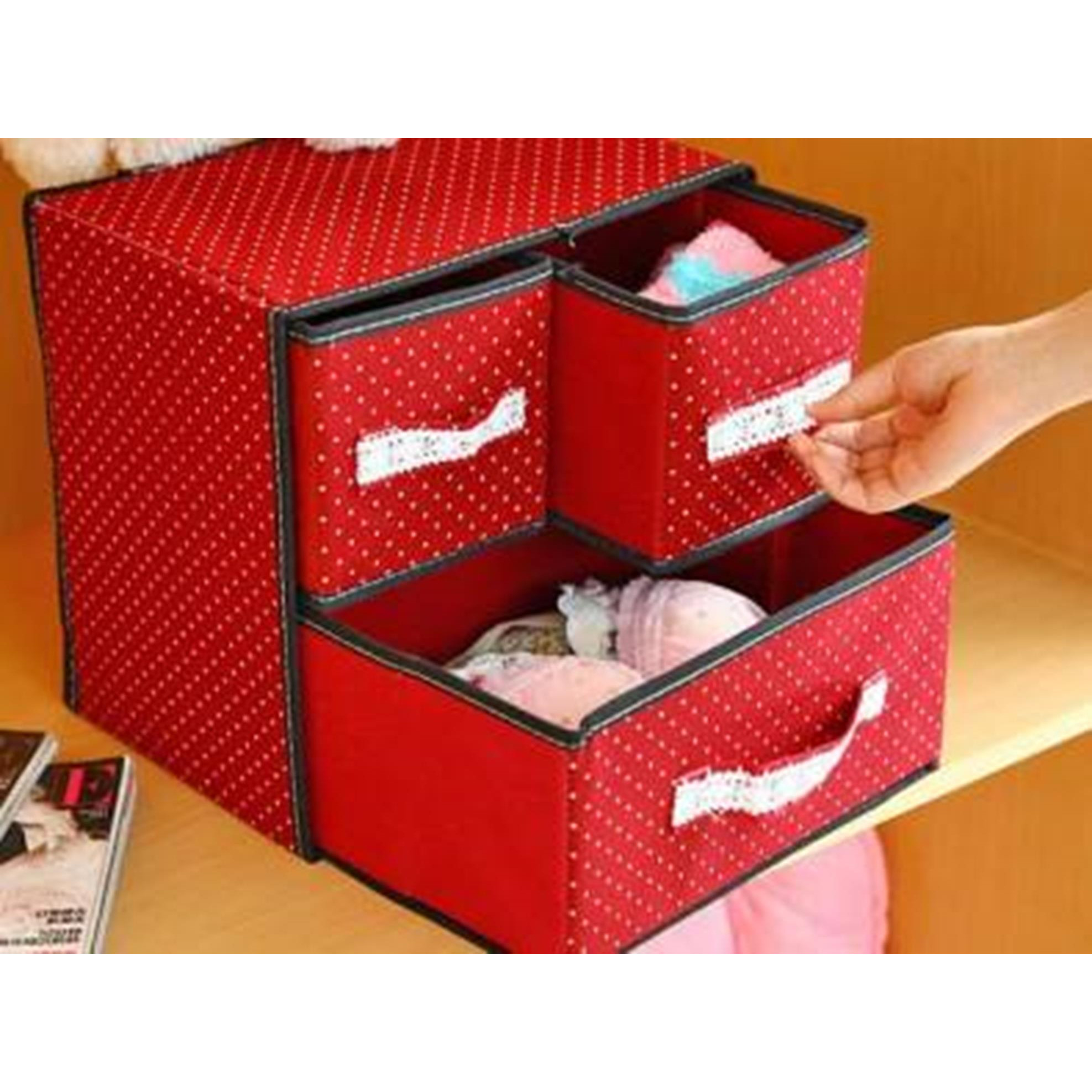 Hộp Đựng Đồ Lót 02 Tầng 03 Ngăn Có Nắp Đậy - Gọn Gàng, Trẻ Trung, Nhiều Màu Sắc