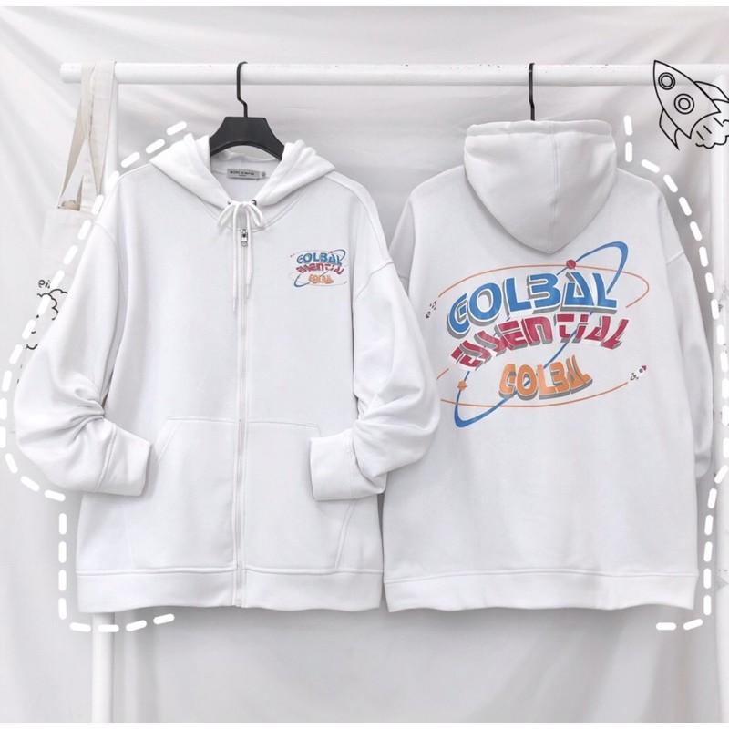 Áo khoác hoodie form rộng phối dây kéo GLOBAL ulzzang ( ảnh thật )