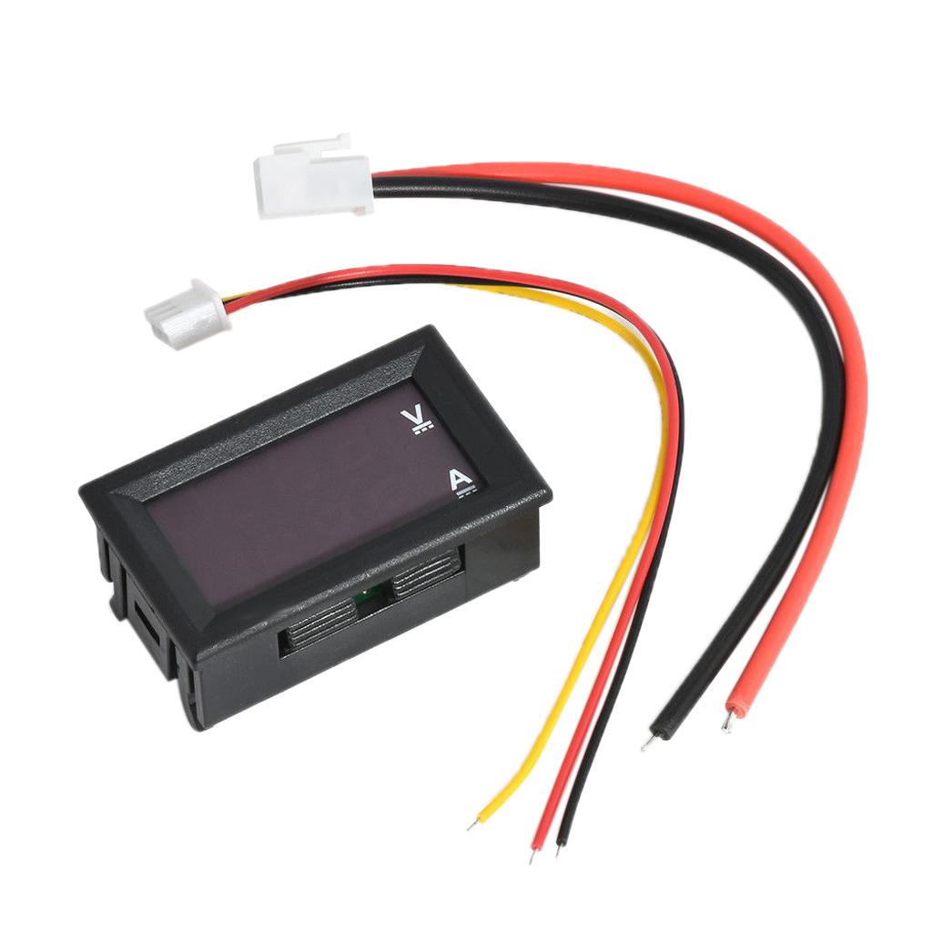 Digital Current Tester Multimeter DC 100V Volt 2A Ampere Battery Monitor Gauge 2in1 Red LED Display Car Automotive 12V 24V Built-in Shunt