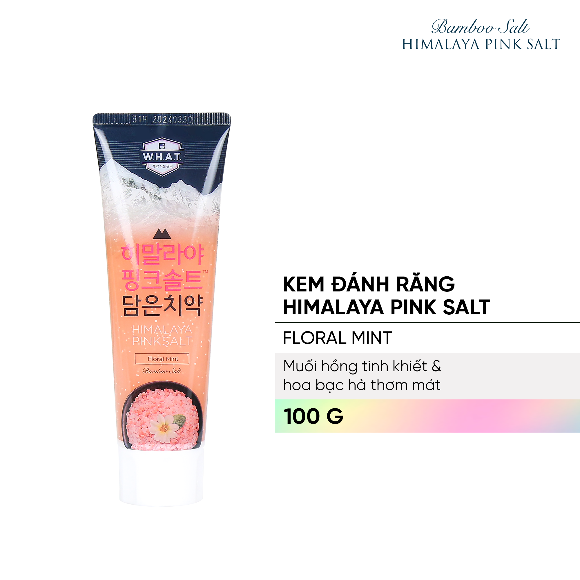 Kem Đánh Răng Muối Hồng Hương Hoa Bạc Hà Himalaya Pink Salt Floral Mint Pumping Toothpaste