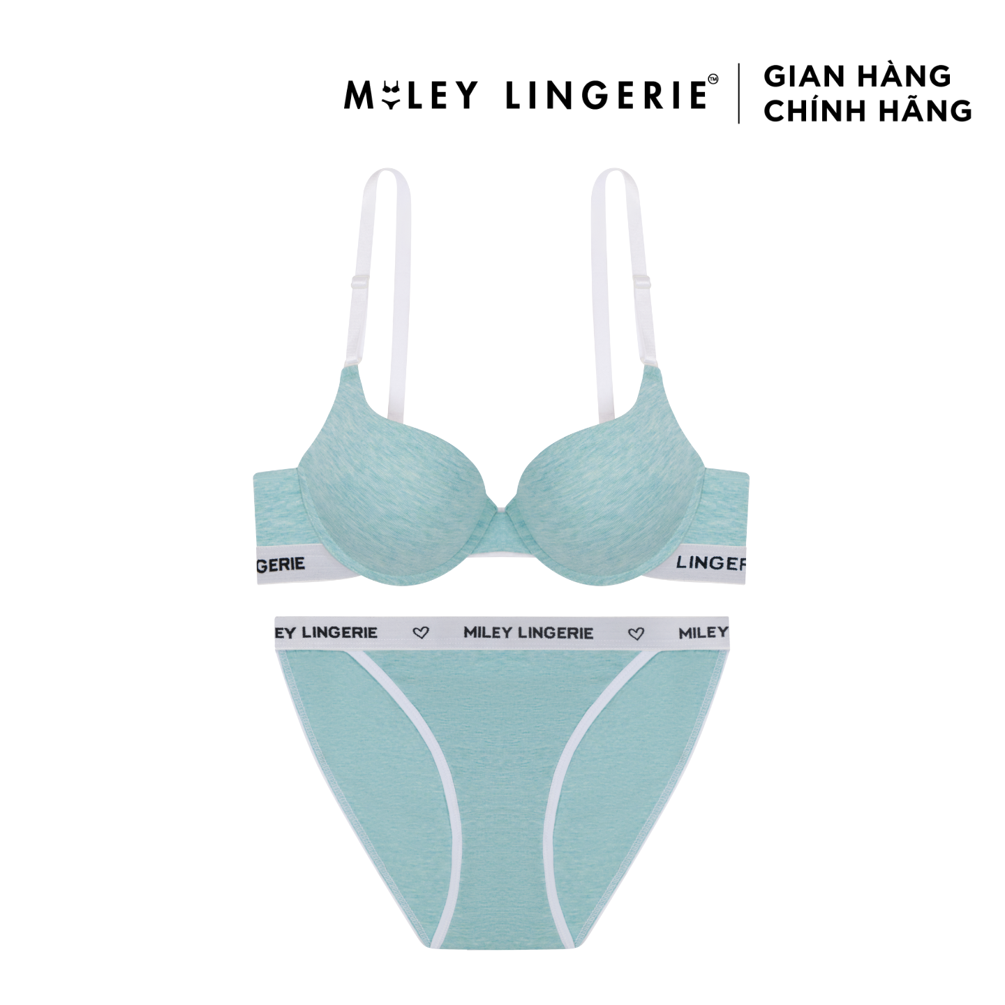 Bộ Đồ Lót Melange High-cut Sporty Chic Miley Lingerie Xanh Mint BRC-FCB01