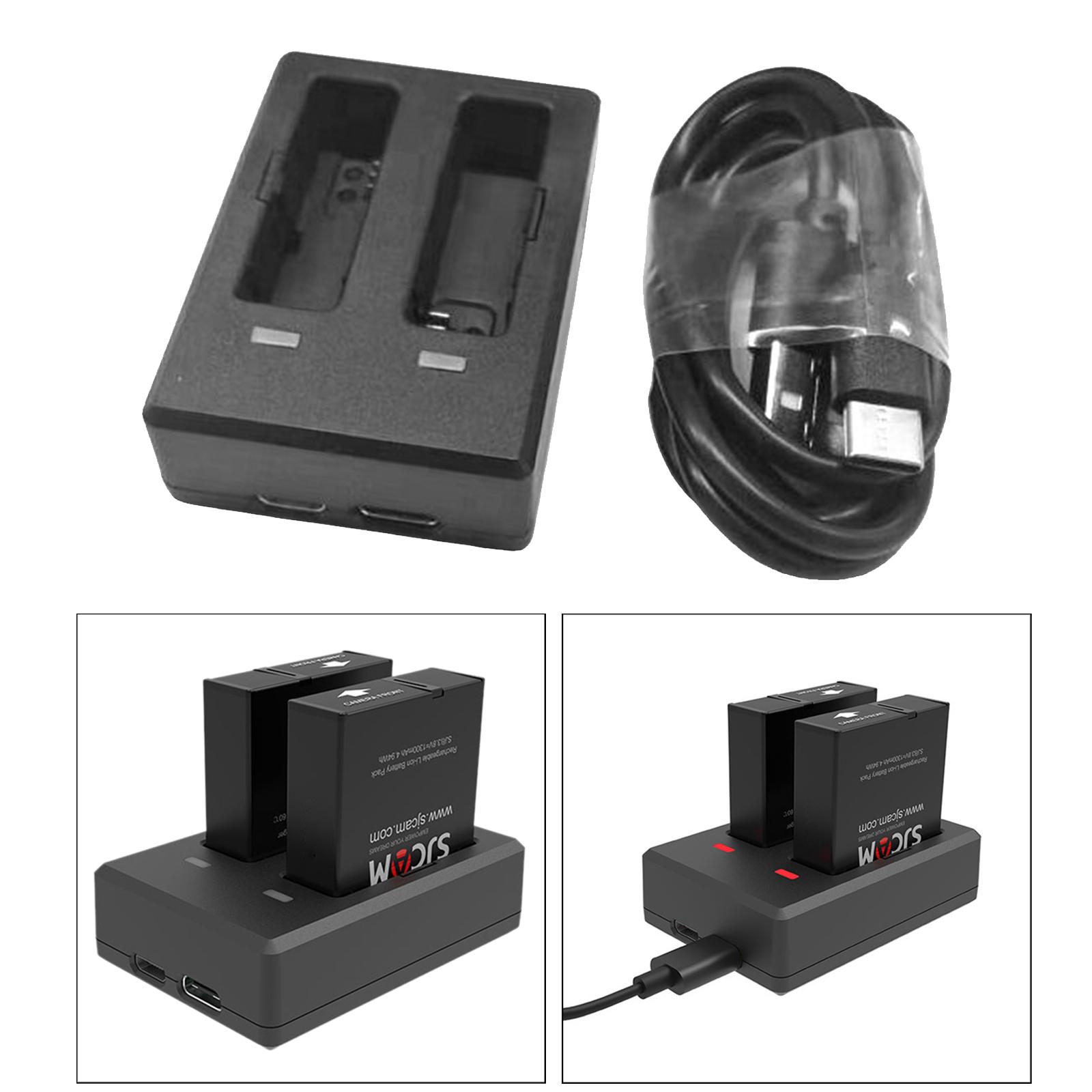 Dual-Slot Battery Charger Travel Charger for  SJ8 Air/Pro/Plus Cameras