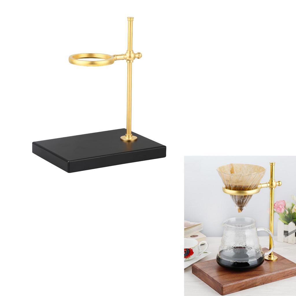 Wood &Copper Manual Pour Over Drip Coffee Filter Dripper Cup Holder Stand