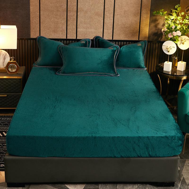 Dép Nỉ Mùa Đông Ấm Áp Thun Trang Bị Tấm Bảo Vệ Nệm Da Siêu Mềm Vương Hoàng Hậu Kích Thước Giường Không Bao Gồm Vỏ Gối
