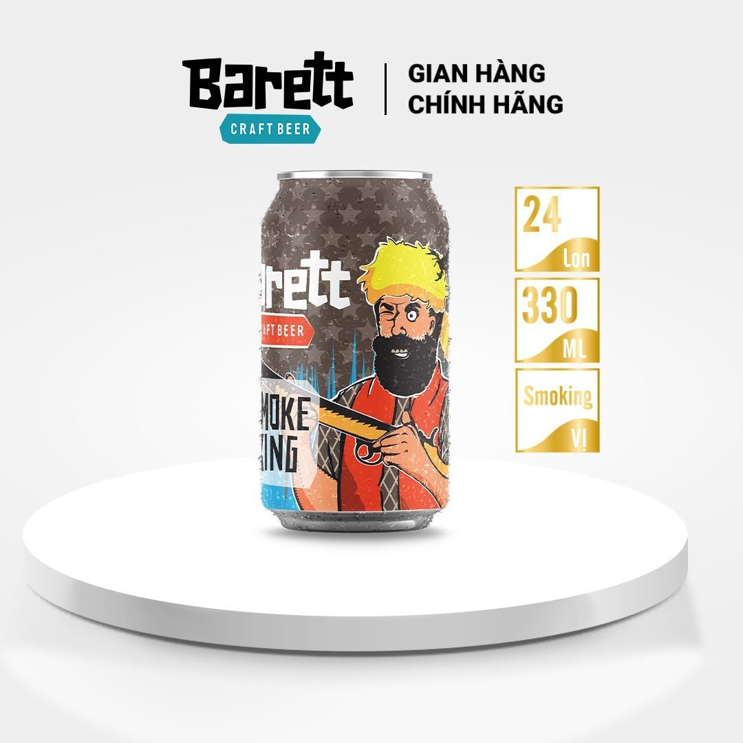 Thùng 12 lon bia thủ công Smoke King