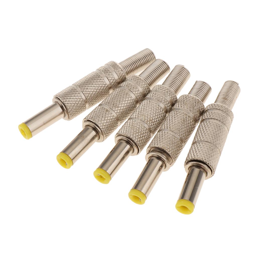 5 x Repalcement DC 5.5MM x 2.5MM Power Connector Welding Jack Adapter Metal Shell