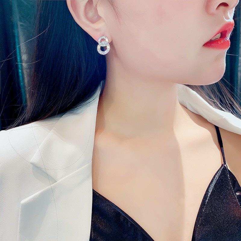 Bông Tai Bạc Hình Số 8 Đan Xen BTBX111