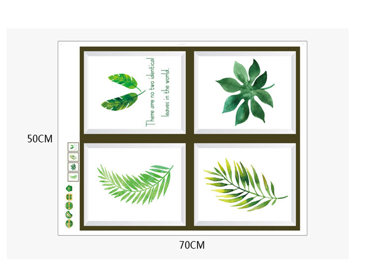 decal dán tường 4 chiếc lá sk7132