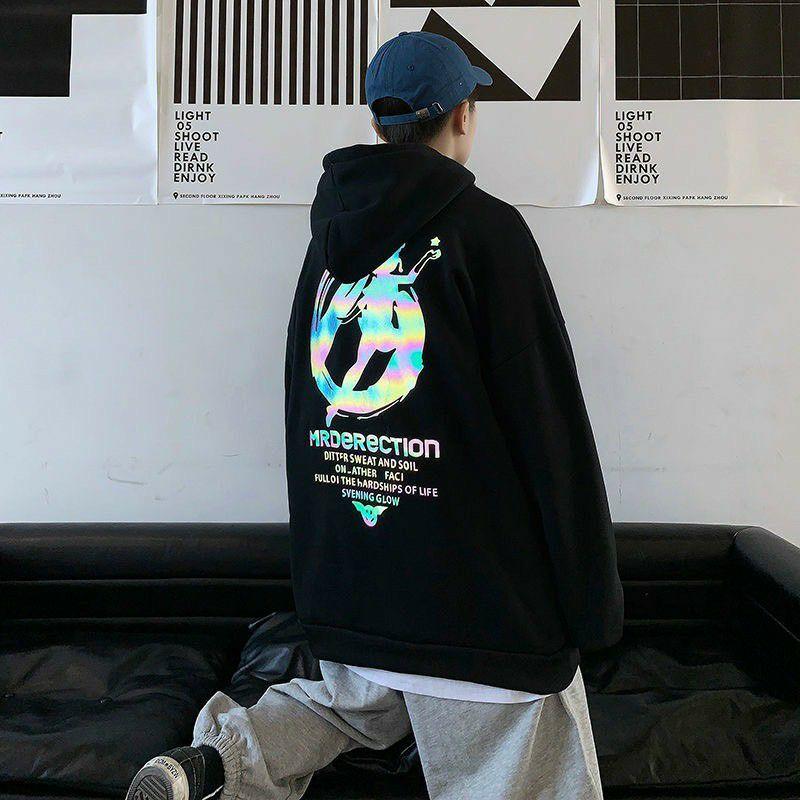 Áo khoác hoodie phản quang unisex, áo khoác cặp đôi nam nữ 3 màu trắng, đen, xanh