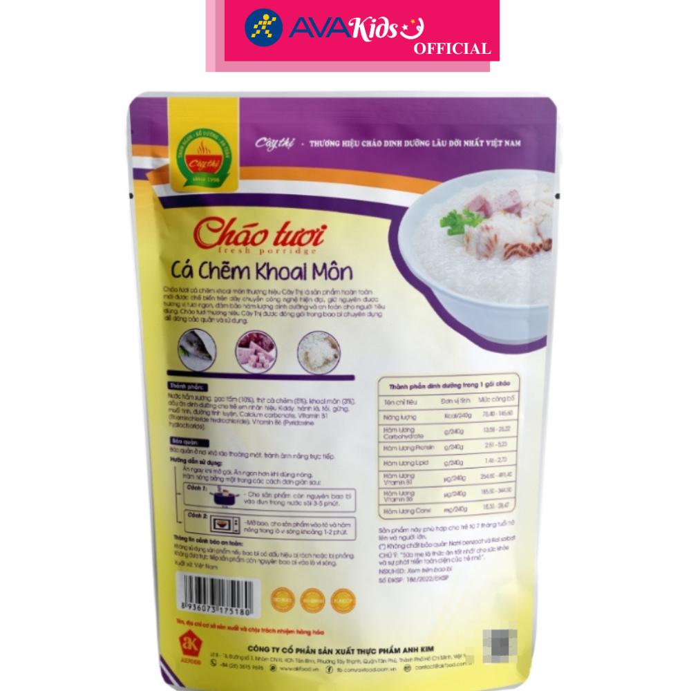 Cháo tươi Cây Thị vị cá chẽm, khoai môn gói 240g (từ 7 tháng) - Hàng Chính Hãng