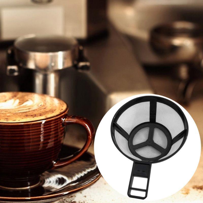 1 Pcs Reusable Coffee Pot Filter Holder Mesh Basket With Handle Kitchen Gadgets Tools Coffee Maker Filter Tea Brewer Strainer