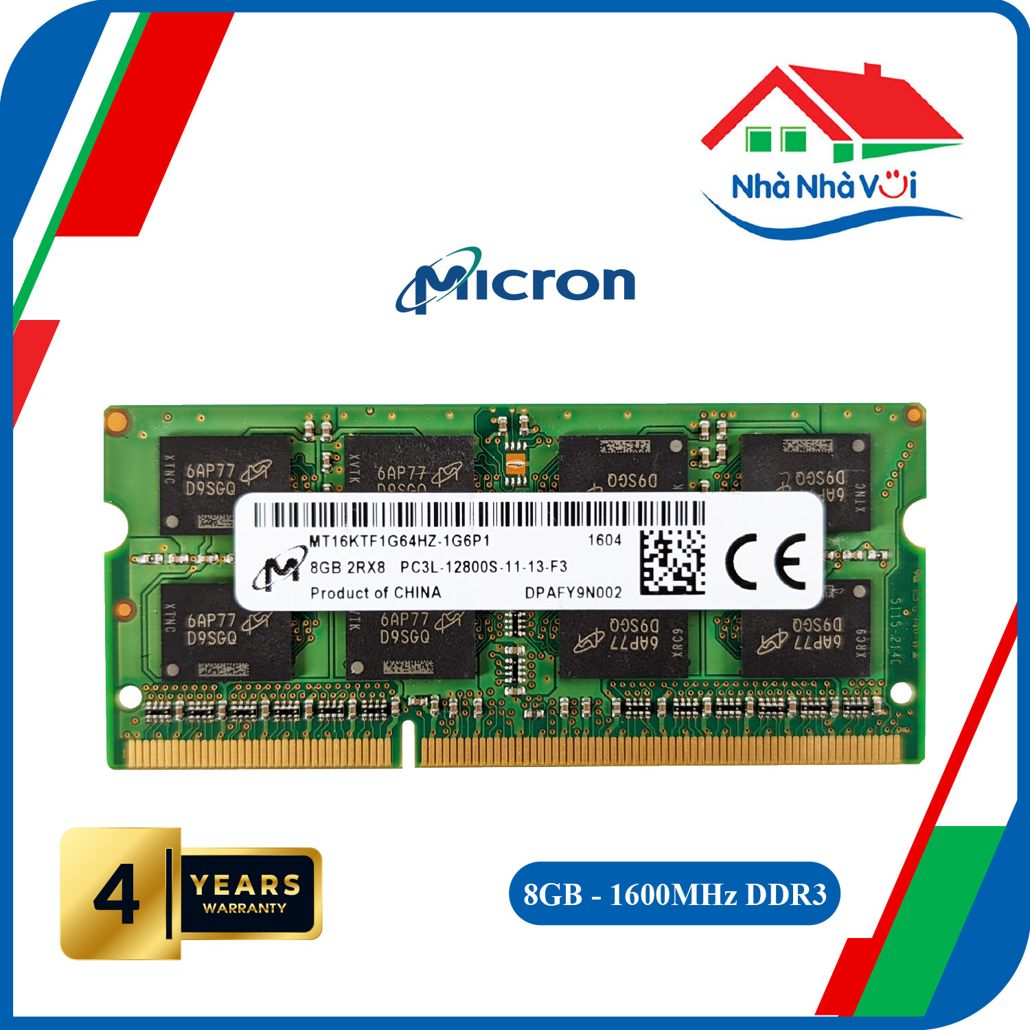 Ram Laptop Micron 8GB Bus 1600 DDR3L - Hàng Nhập Khẩu