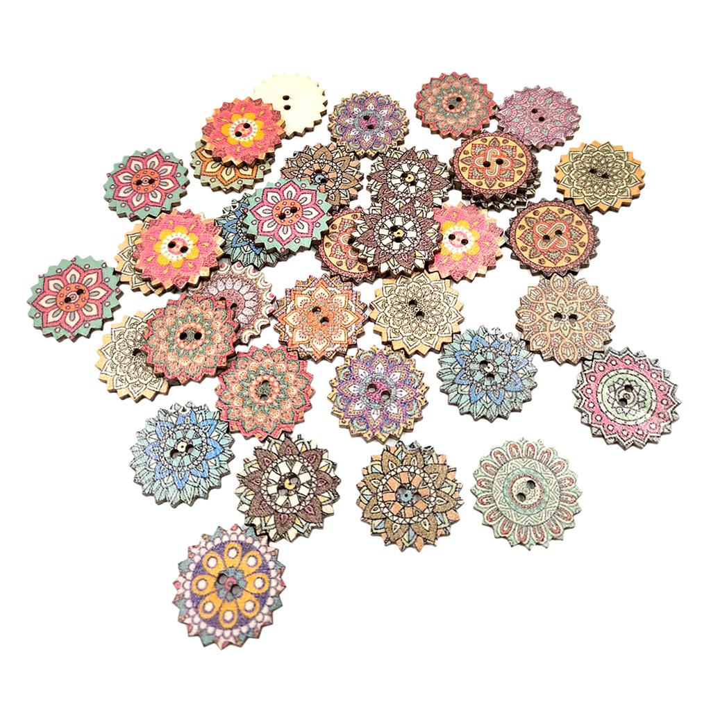 100 Miếng Sơn Gỗ Nút Cho May Craft Phụ Kiện DIY