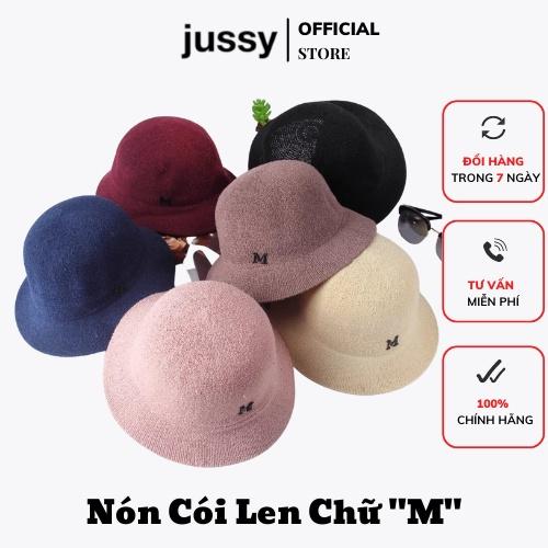 Nón Len Rộng Vành Chữ M Jussy Fashion Mũ Cói Vintage Đi Biển Kiểu Dáng Nhiều Màu Đẹp Chất Len Đan Dày Nhiều Màu