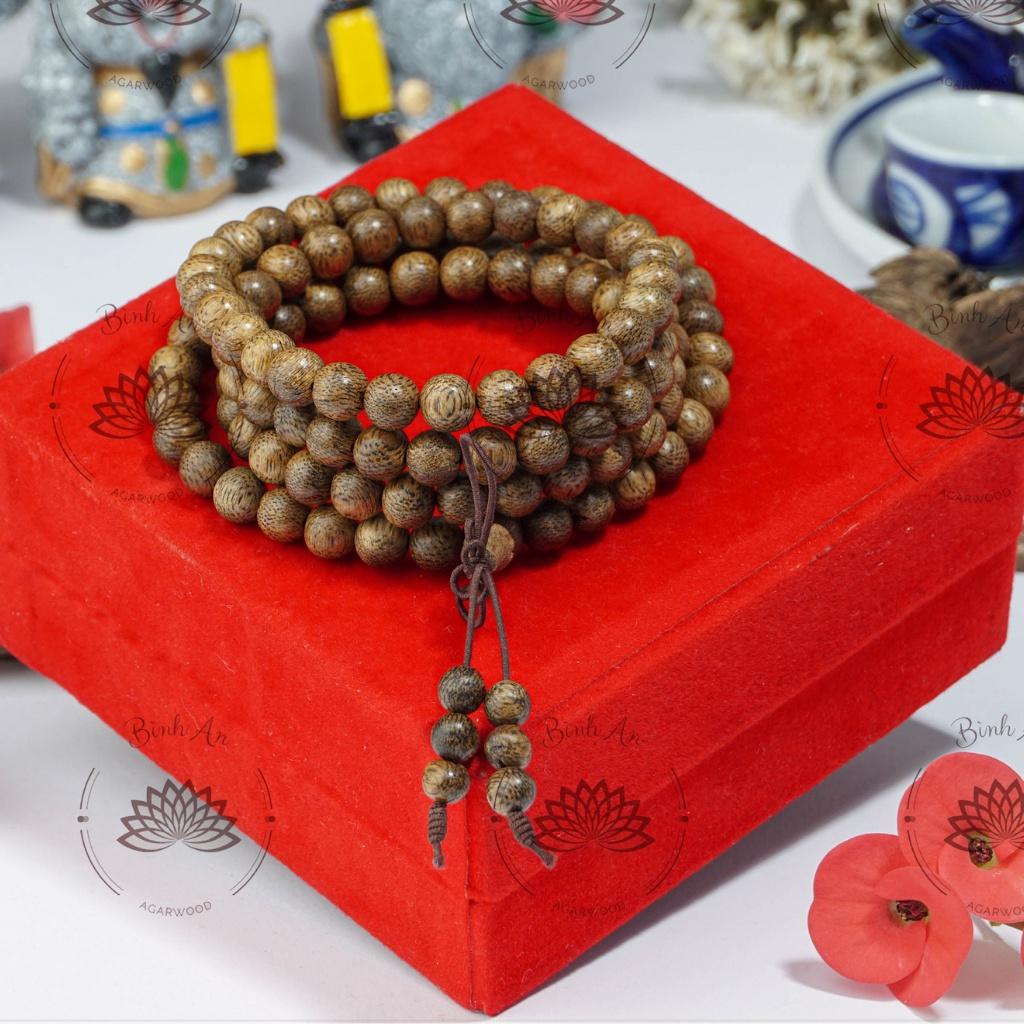 Vòng Tay Trầm Hương 108 Hạt - Chuỗi Tràng 108 Hạt 6 7 8 ly Trầm Tốc Việt - Vòng Tay Phong Thủy - Trầm Hương Tự Nhiên