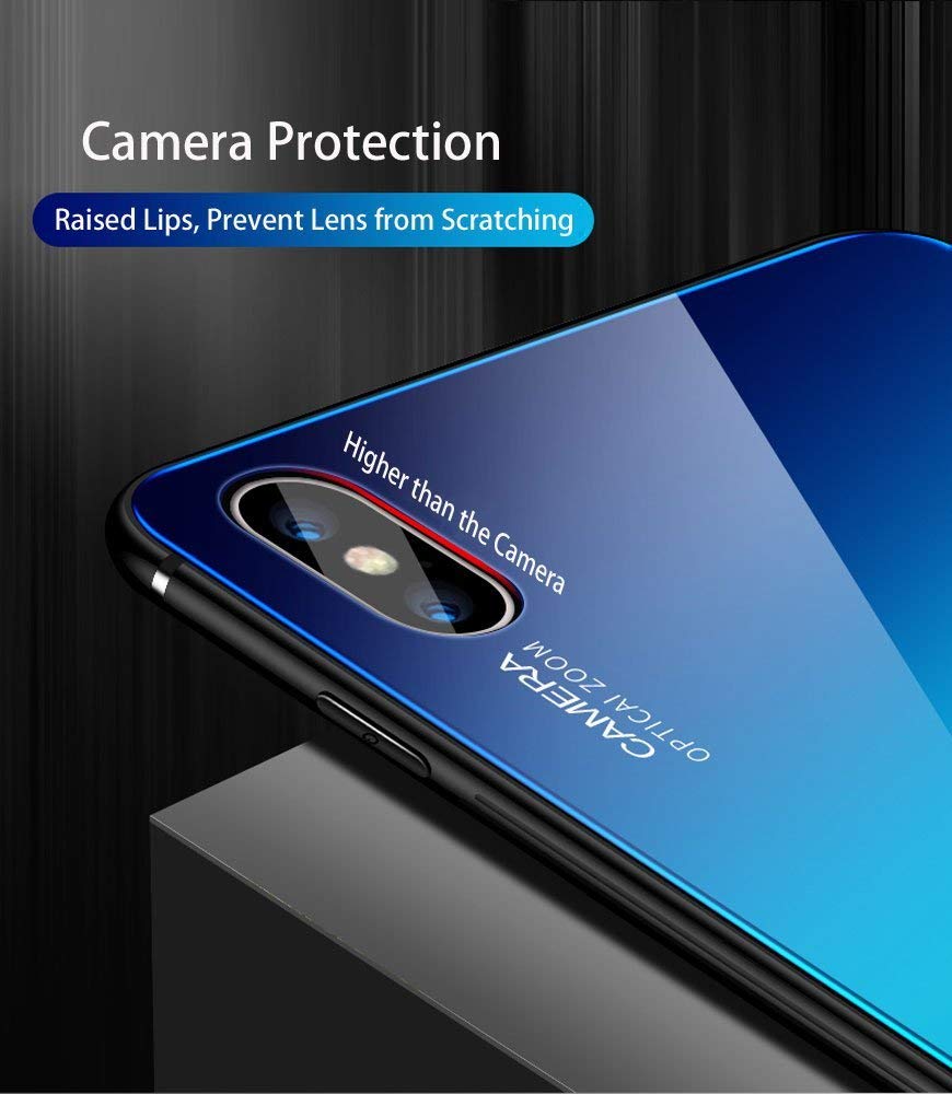 Ốp lưng Cao Cấp kính cường lực viền silicon dành cho IPhone X/IPhone XS