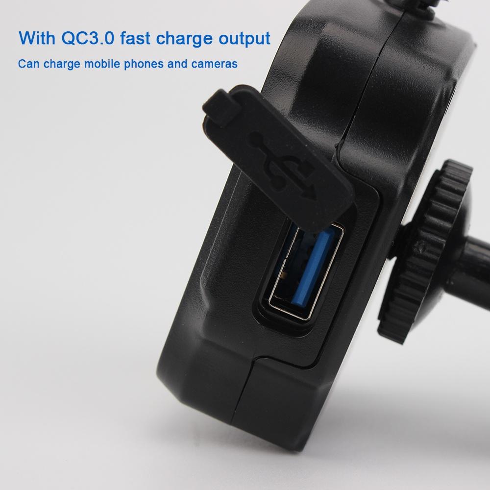 Thiết bị cảm biến nhiệt độ lốp xe máy QC 3.0 với 2 đầu cắm USB cho điện thoại/máy tính bảng