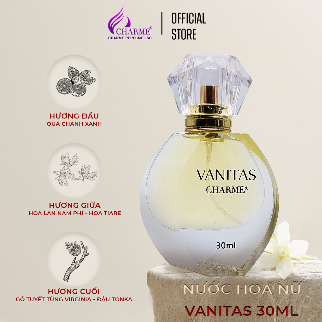 Nước hoa nữ lưu hương lâu, Charme Vanitas, phù hợp cho các bạn nữ trẻ trung, năng động cả ngày, 30ml