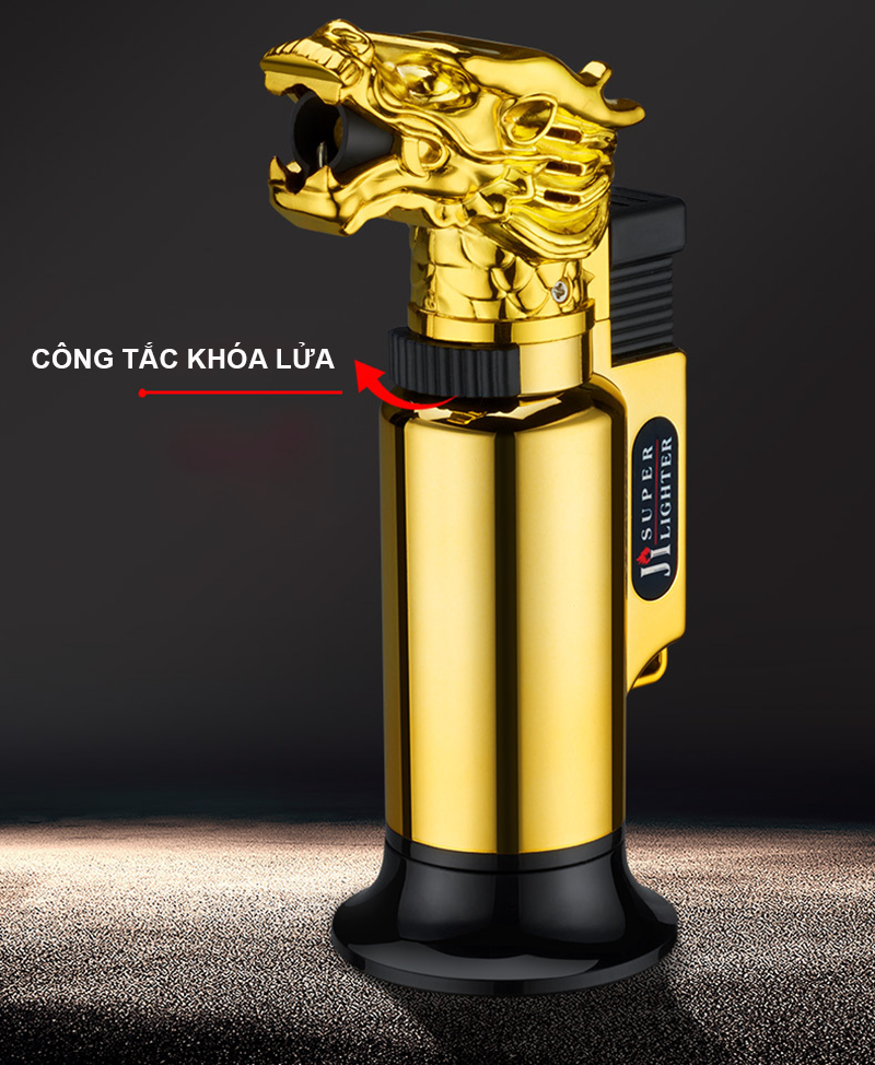 Bật Lửa Khò Mồi Bếp Rảnh Tay Đầu Rồng JP560 Kim Loại Fullbox – Xài Gas