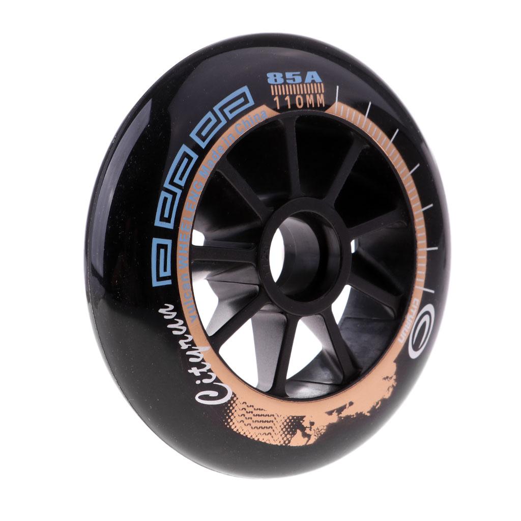 6xSpeed Skating Wheels Outdoor Indoor Inline Skate Wheels Tool 110mm Black