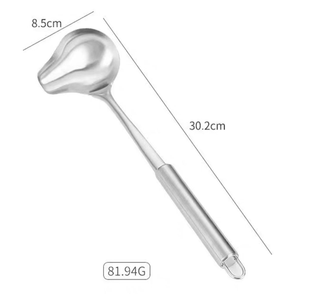 Muôi muỗng thìa to mỏ vịt múc nước lèo múc trân châu, cốt sữa dừa inox (muôi múc trân châu đường đen)