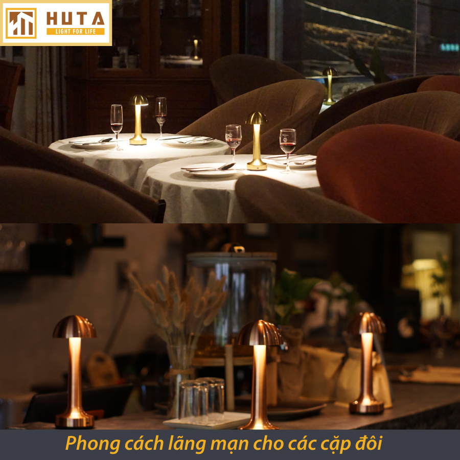 Đèn Led Quầy Bar Bàn Ăn Nhà Hàng HUTA RESNON Cảm Ứng Tích Điện USB Điều Chỉnh Ánh Sáng Vàng Trang Trí Quán Cà Phê Quán Bar