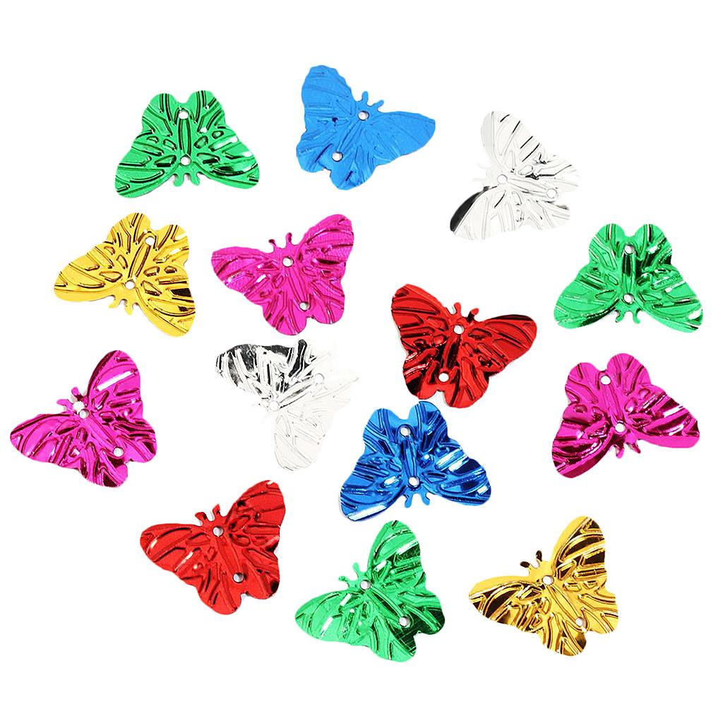500x Hình Bướm 2 Lỗ Kim Sa Lấp Lánh May Tôn Dáng Quần Áo Trang Trí