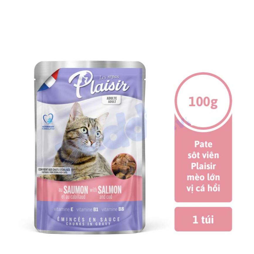 160Gram Pate Pawsome cho MÈO, Pate MÈO Sốt Viên Plaisir đủ loại, Pate của Pháp dành cho Thú Cưng