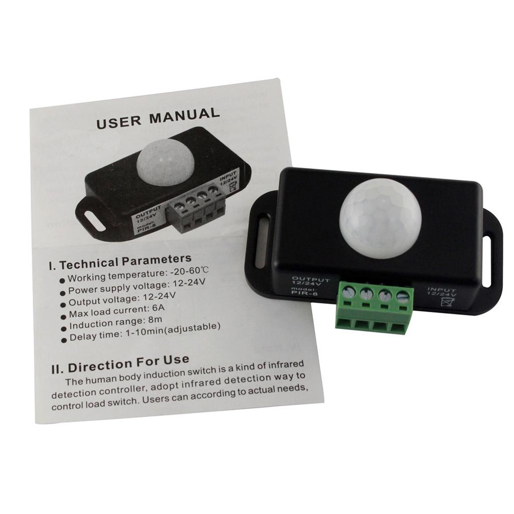 IR Infrared Body Motion Sensor Auto Light Lamp Control Switch 12V 24V 6A