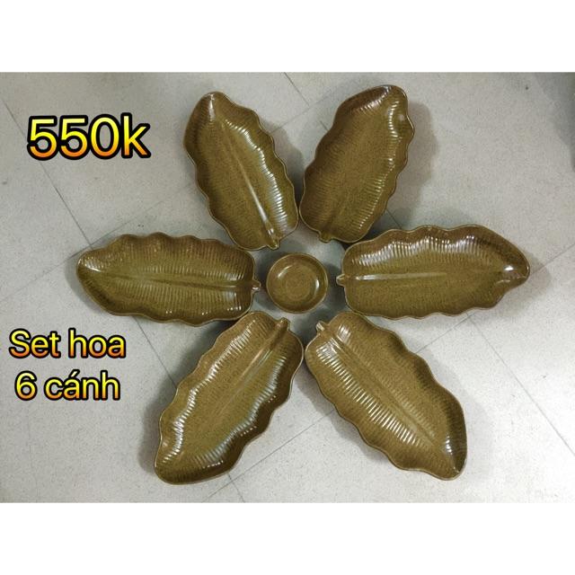 Bộ đồ ăn set đĩa hoa 6 cánh