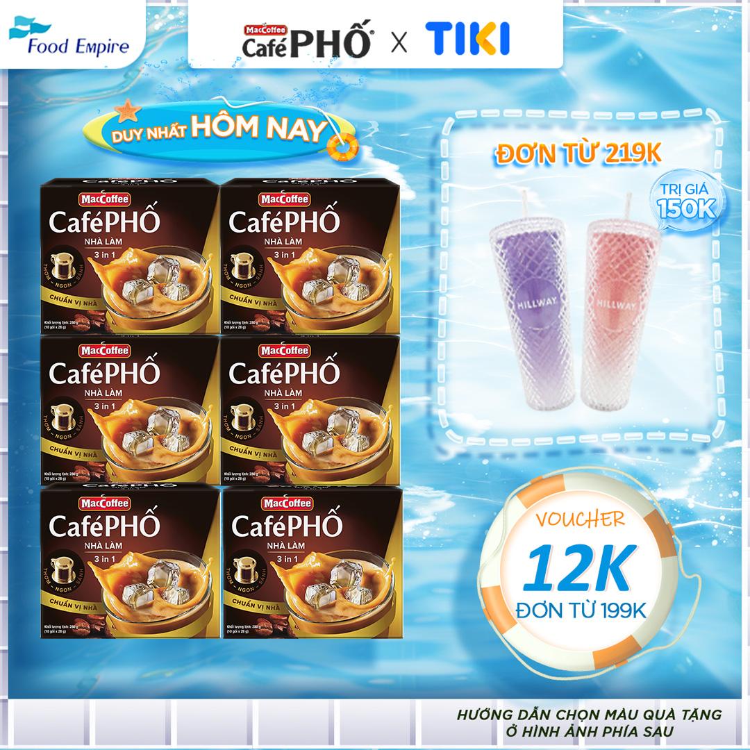 Combo 6 hộp Cà phê Phố Nhà làm - MacCoffee (hộp 10 gói x 28g)