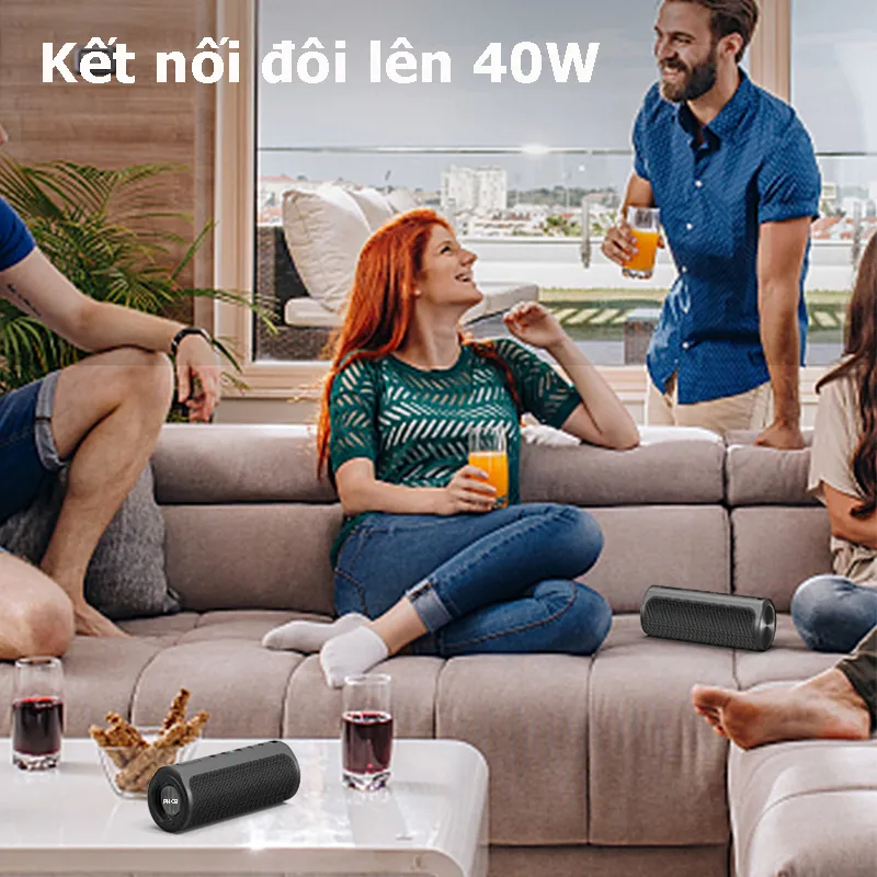 Loa bluetooth 5.3 PKCB 20W Super Bass TWS lên 40w TF Card/ Line in 3.5mm / AUX Stereo Surround, Loa Không Dây Nghe Nhạc Pin 3000Mah - Hàng Chính Hãng