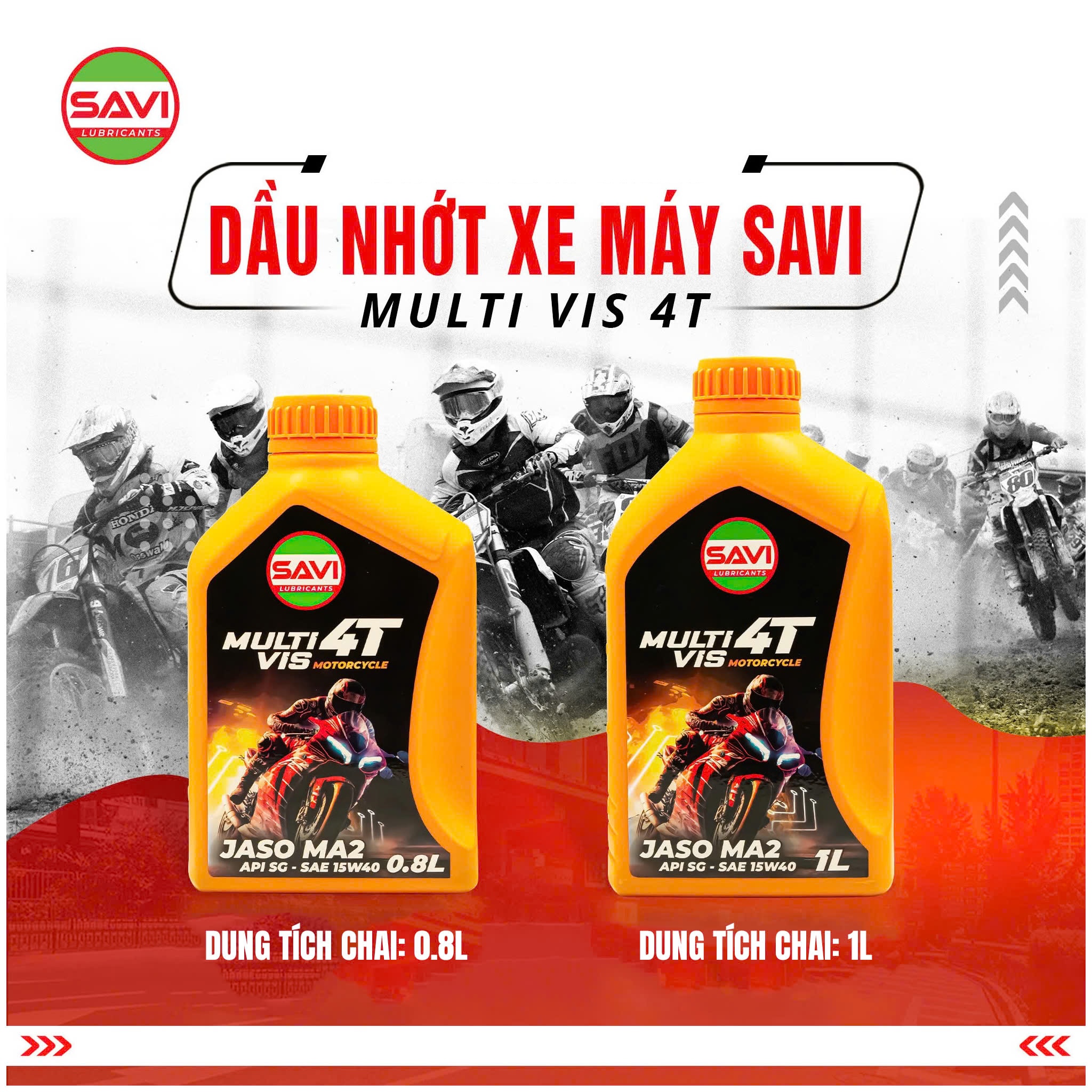 Nhớt Xe Máy Giá Rẻ SAVI 15W40 Cho Xe Số/Tay Ga/Ba Bánh SX Từ Dầu Gốc Có Kiểm Định Chất Lượng