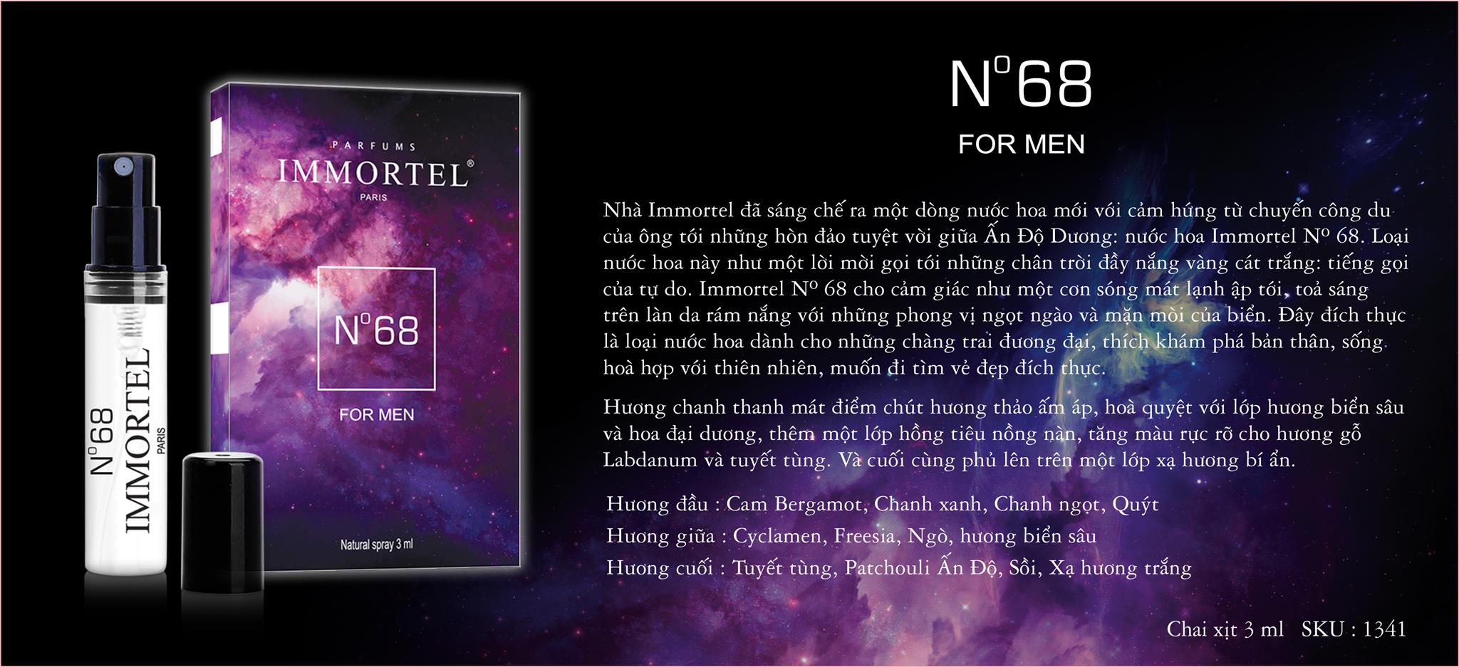 Nước Hoa IMMORTEL PARIS_Hộp 6 chai xịt 3ml : - Eau De Parfum