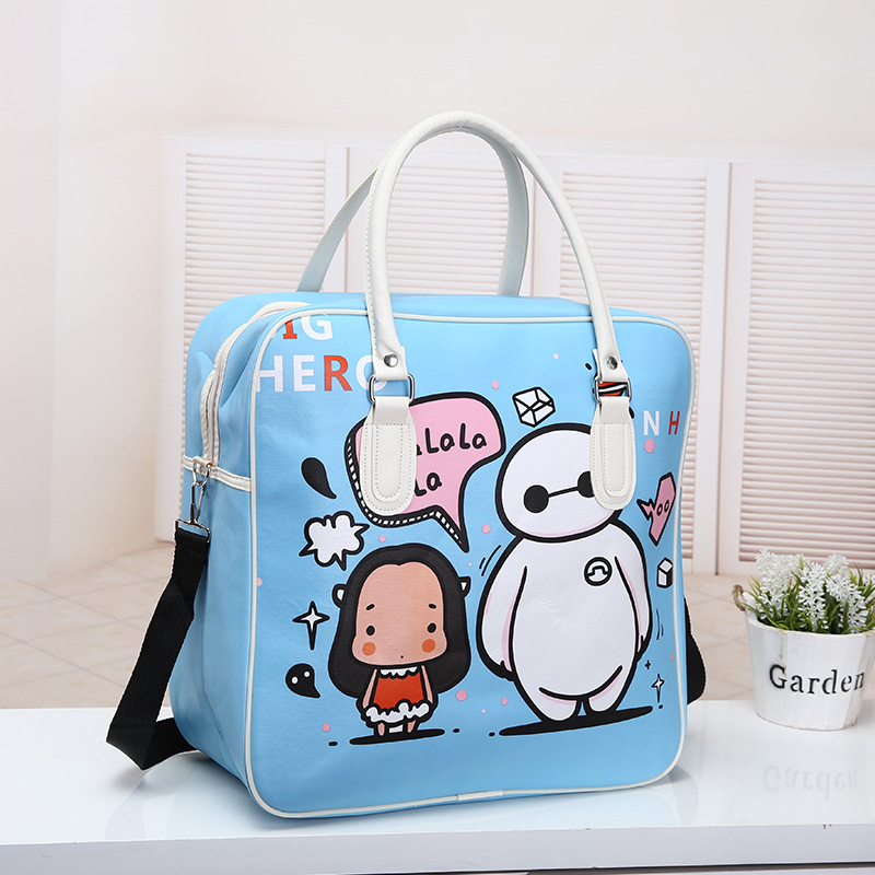 Túi xách da pu chống thấm hoạt hình 38x38x17cm - Giao mẫu ngẫu nhiên