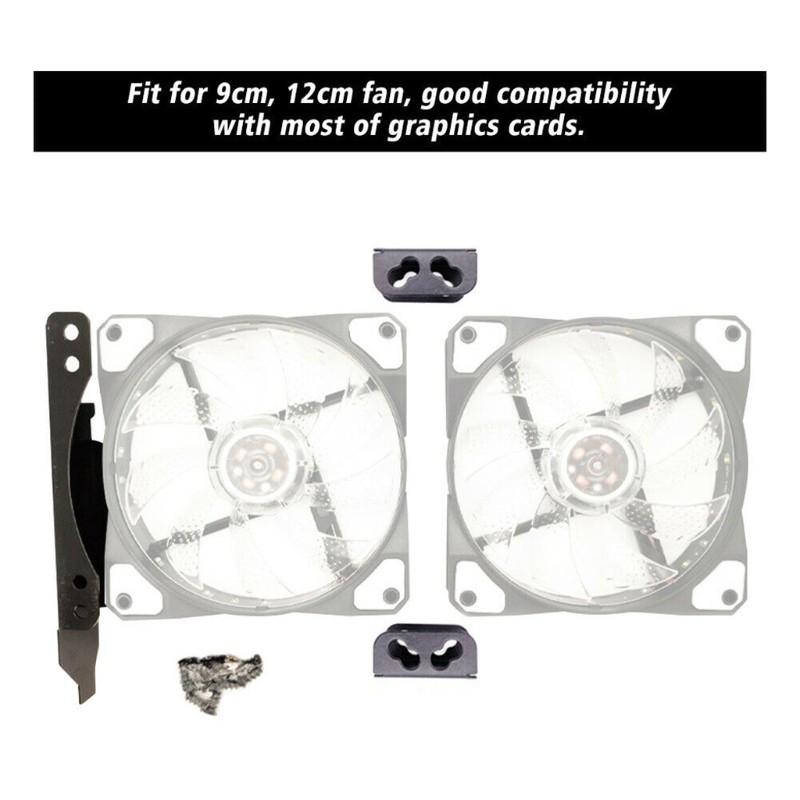 Giá đỡ quạt tản nhiệt hai quạt hỗ trợ PCI thẻ video dễ lắp ráp DIY BTSG